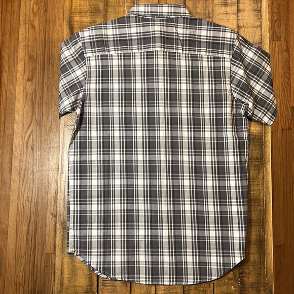 NWT Mens Columbia Gray/White Plaid Short Sleeve Button Up Shirt SZ Small - Picture 7 of 7
